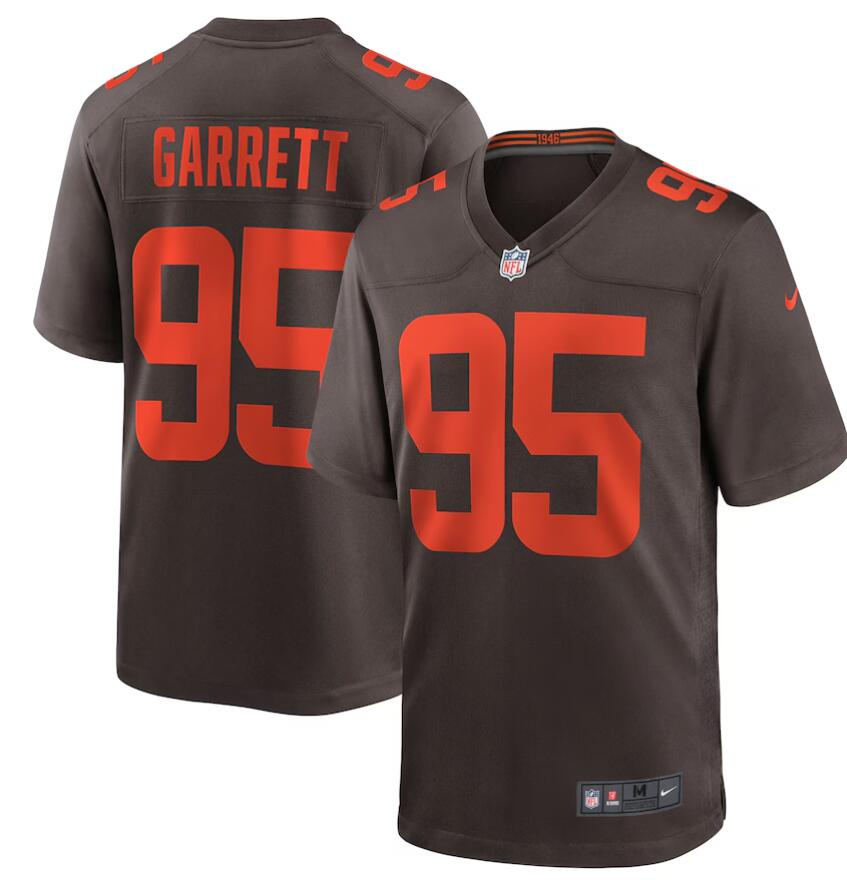 NFL Men Cleveland Browns #95 Myles Garrett Nike Brown Alternate Game Jerseys